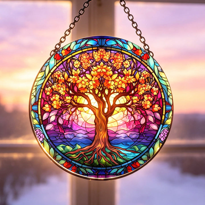 Olivenorma Autumn Tree Of Life Stained Glass Sun Catcher - image 3