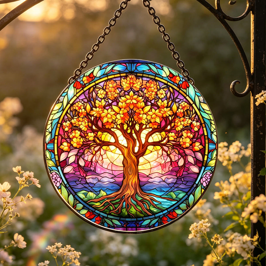 Olivenorma Autumn Tree Of Life Stained Glass Sun Catcher - image 5