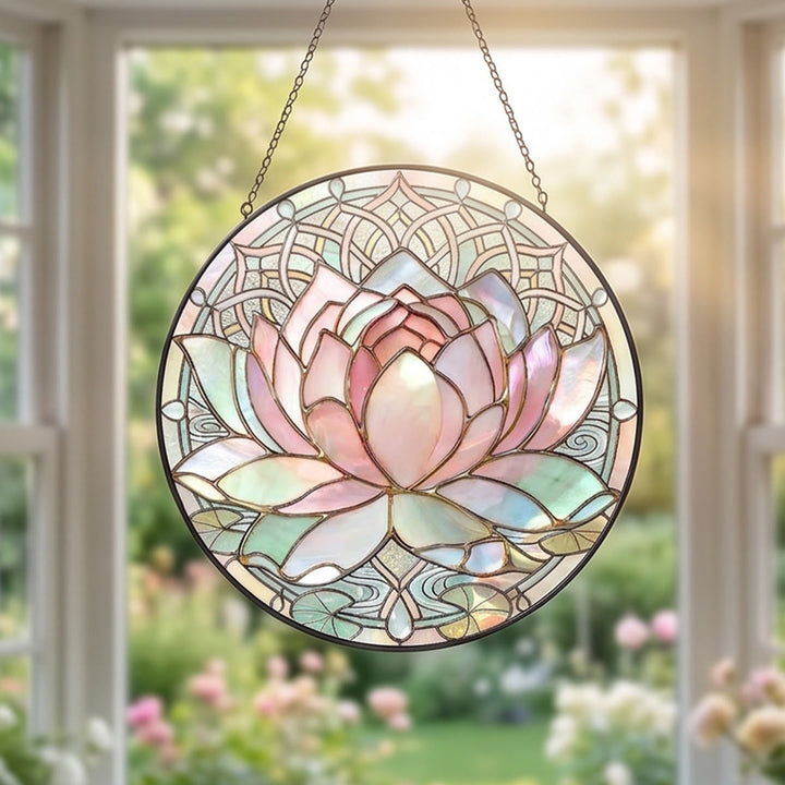 Olivenorma Lotus Flower Stained Glass Sun Catcher - image 2
