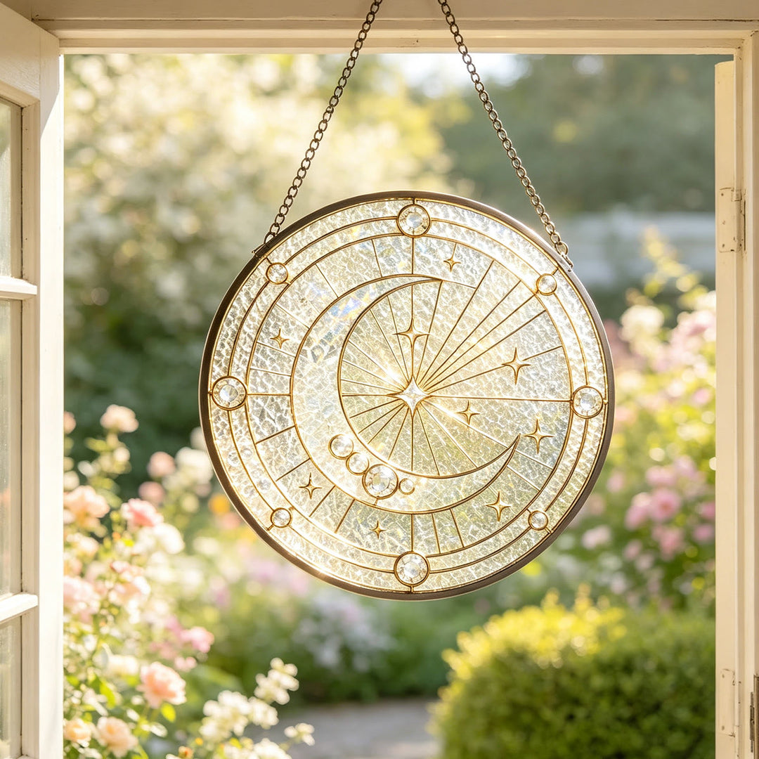 Olivenorma Crescent Moon Stained Glass Sun Catcher - image 1