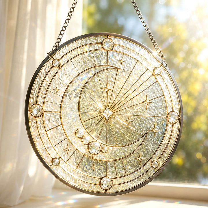 Olivenorma Crescent Moon Stained Glass Sun Catcher - image 2