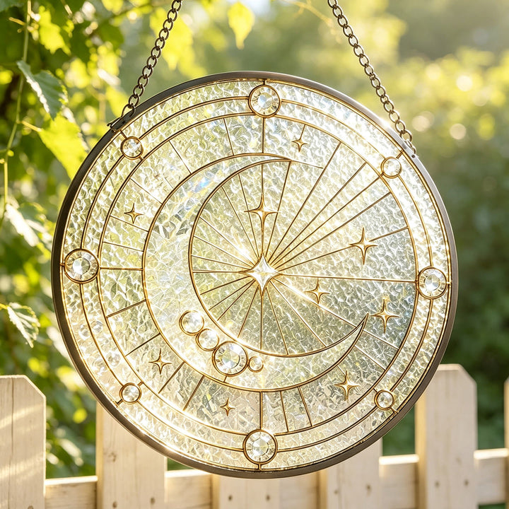 Olivenorma Crescent Moon Stained Glass Sun Catcher - image 3