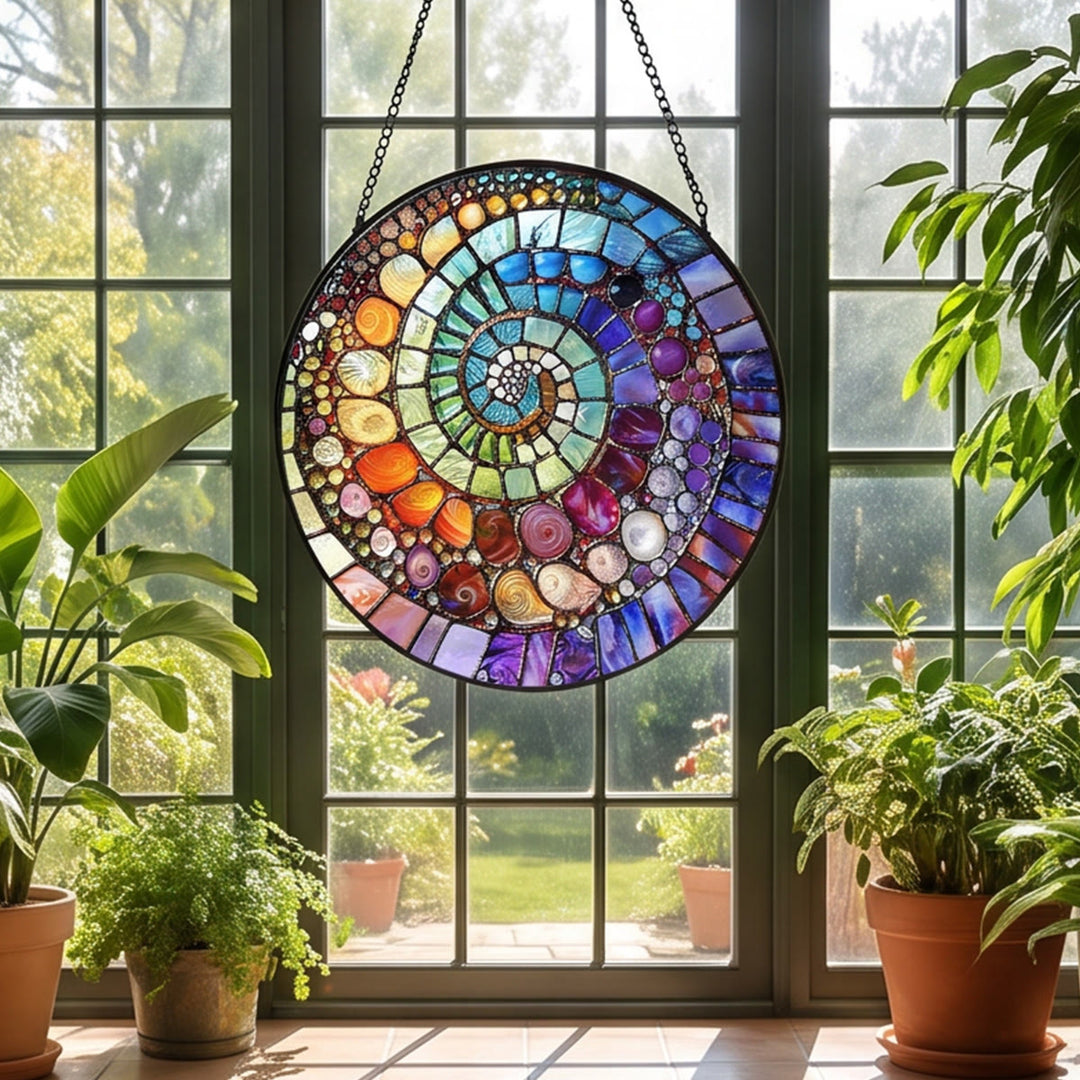 Olivenorma Rainbow Shell Stained Glass Sun Catcher - image 2