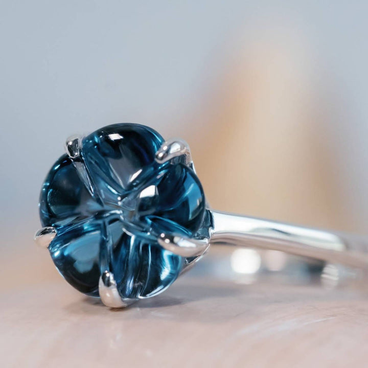 FREE Today: Five Petal Flower Gemstone Blue Topaz Ring - image 3