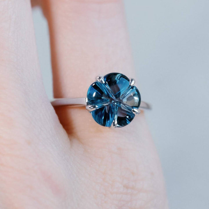 FREE Today: Five Petal Flower Gemstone Blue Topaz Ring - image 1