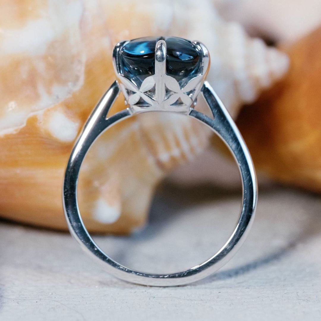 FREE Today: Five Petal Flower Gemstone Blue Topaz Ring - image 4