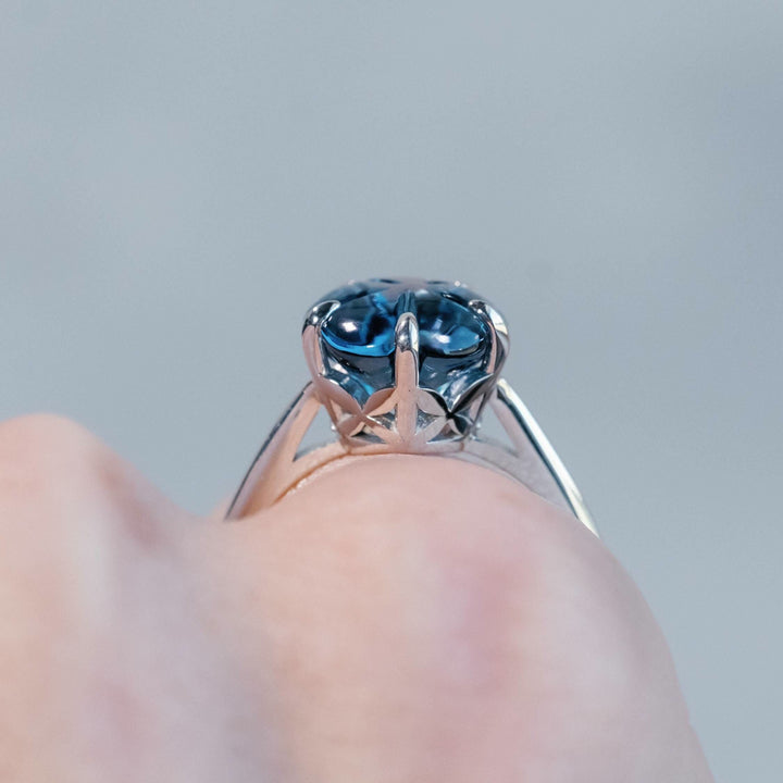 FREE Today: Five Petal Flower Gemstone Blue Topaz Ring - image 2