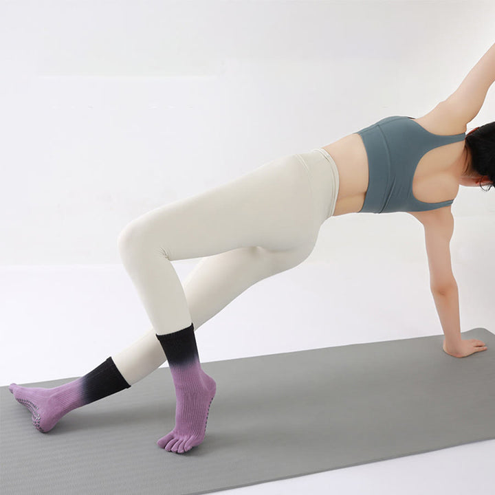 Olivenorma Gradient Color Crew Five-toe Sport Women's Yoga Socks - image 9