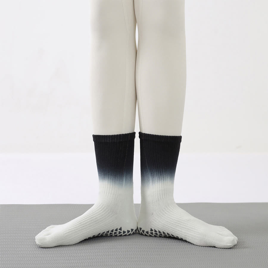Olivenorma Gradient Color Crew Five-toe Sport Women's Yoga Socks - Black - 10 Pairs - image 2