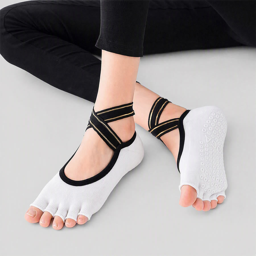 Olivenorma Low-Cut Open-Five-Toe Sport Women's Yoga Socks - White - 10 Paris - image 1