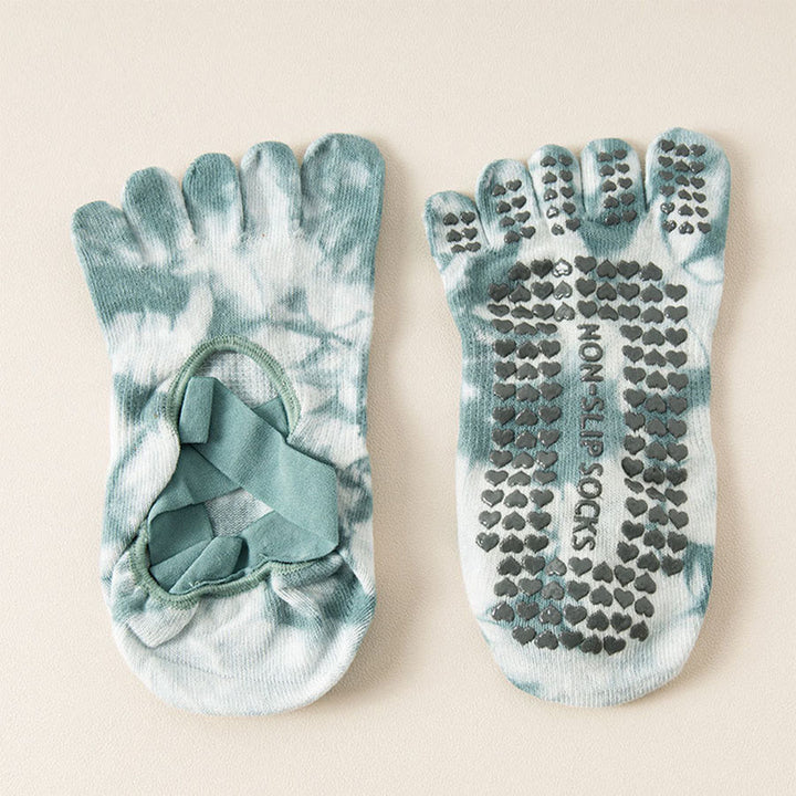 Olivenorma Non-Slip Low-Cut Five-Toe Sport Women's Yoga Socks - Lake Green - 10 Pairs - image 11