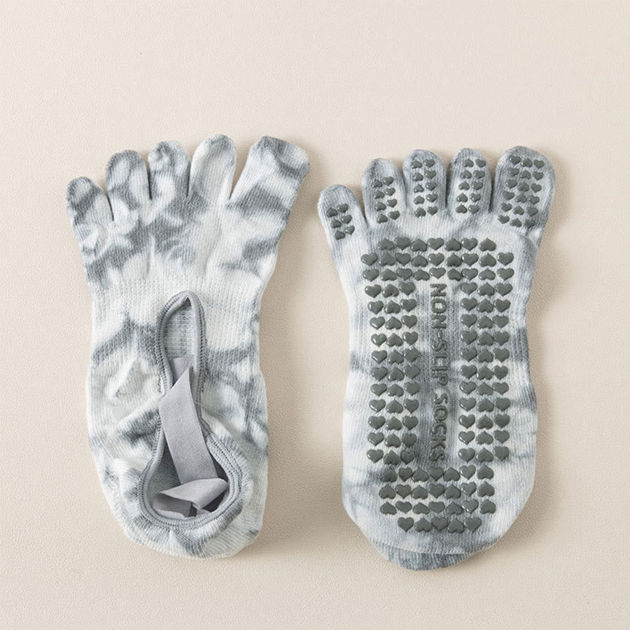 Olivenorma Non-Slip Low-Cut Five-Toe Sport Women's Yoga Socks - Grey - 10 Pairs - image 9