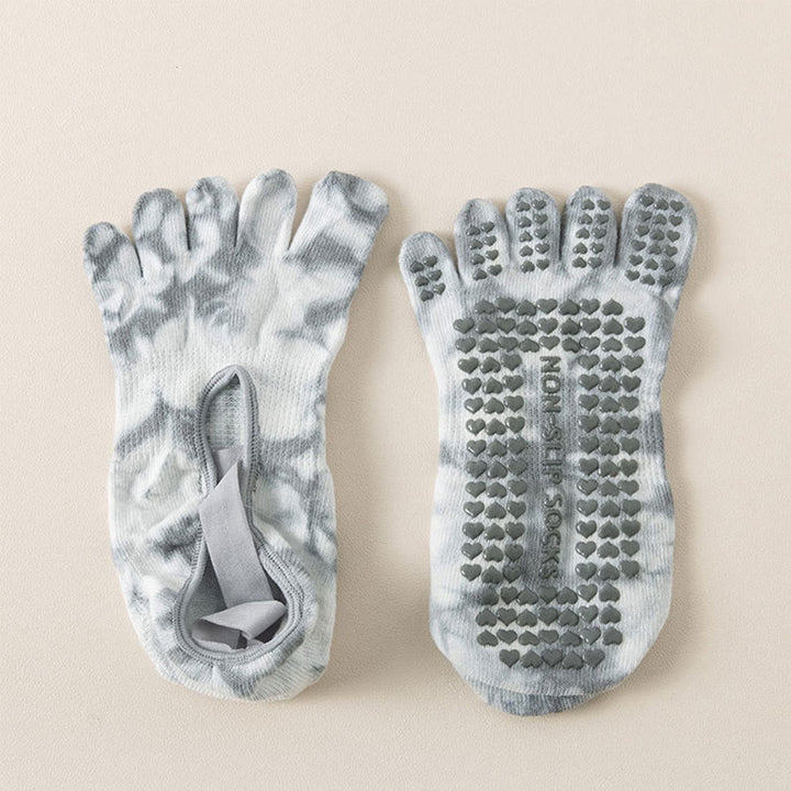 Olivenorma Non-Slip Low-Cut Five-Toe Sport Women's Yoga Socks - Grey - 10 Pairs - image 9