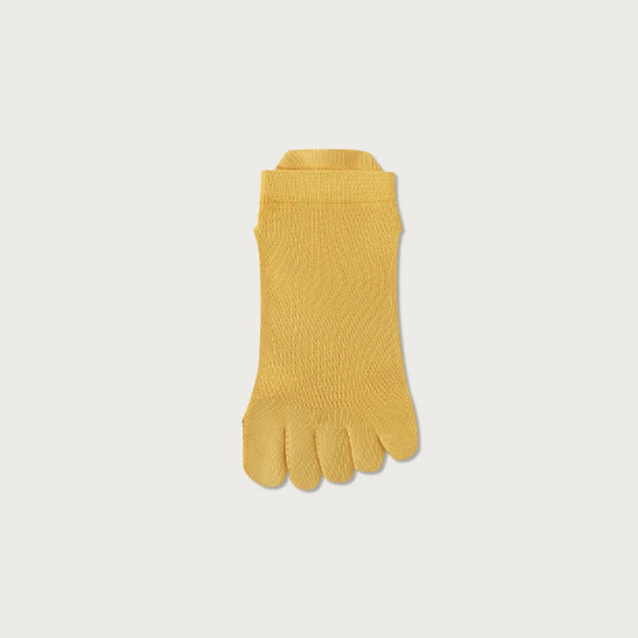 Olivenorma Breathable Ankle Five-Toe Sport Women's Yoga Socks - Yellow - 10 Pairs - image 2