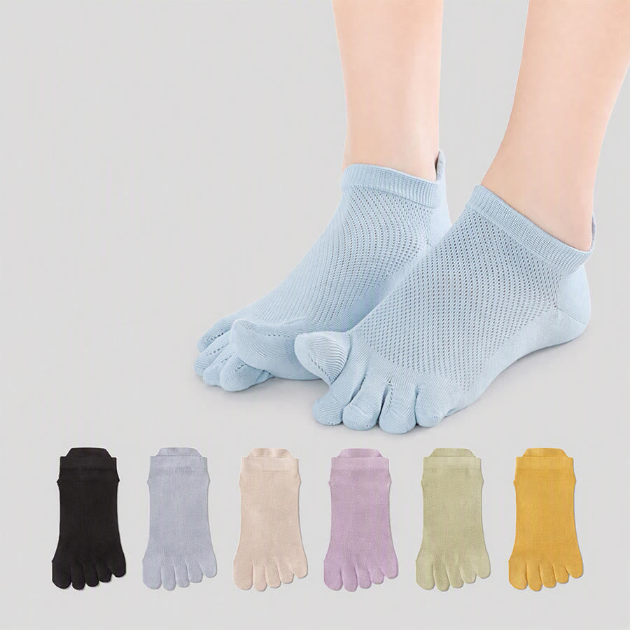 Olivenorma Breathable Ankle Five-Toe Sport Women's Yoga Socks - Light Blue - 10 Pairs - image 0