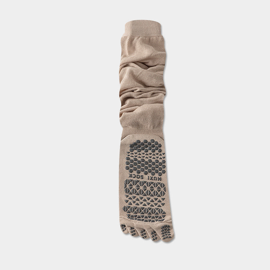 Olivenorma Over-the-Knee Open-Five-Toe Sport Women's Yoga Socks - Khaki - 10 Pairs - image 6