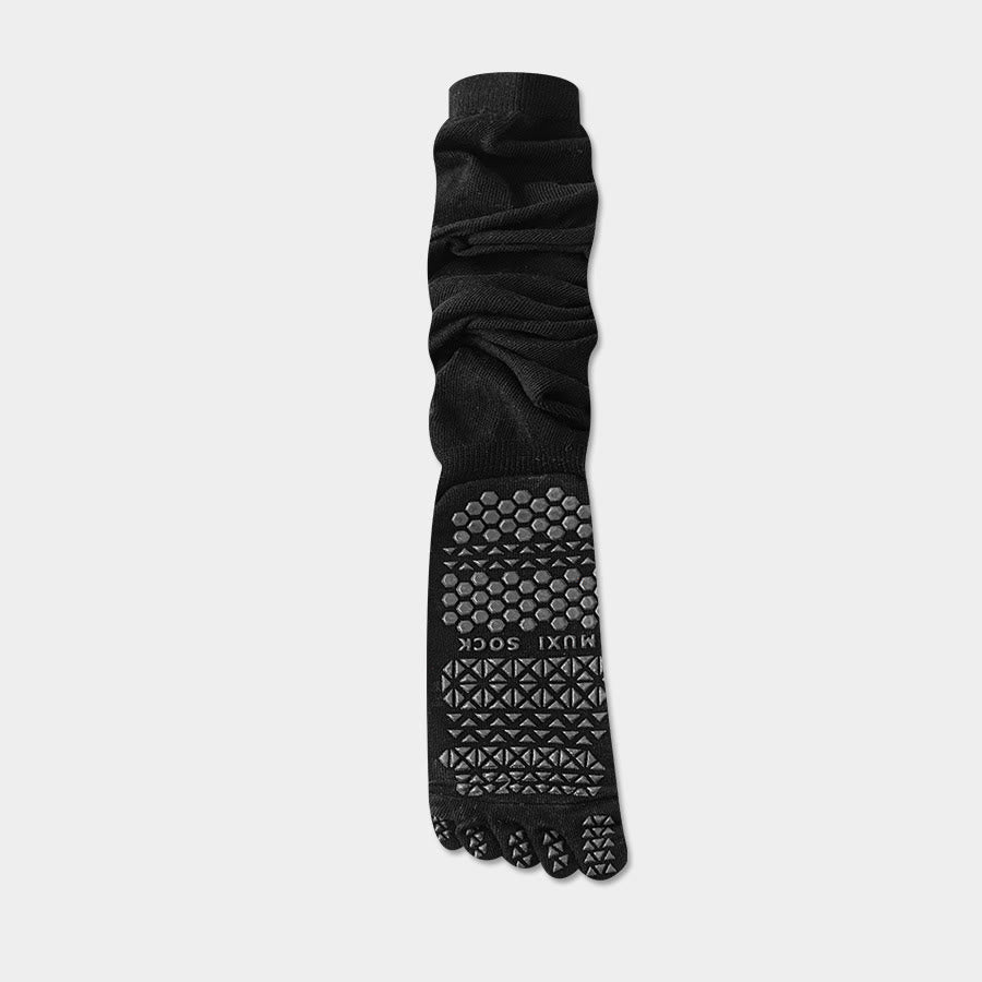 Olivenorma Over-the-Knee Open-Five-Toe Sport Women's Yoga Socks - Black - 10 Pairs - image 5