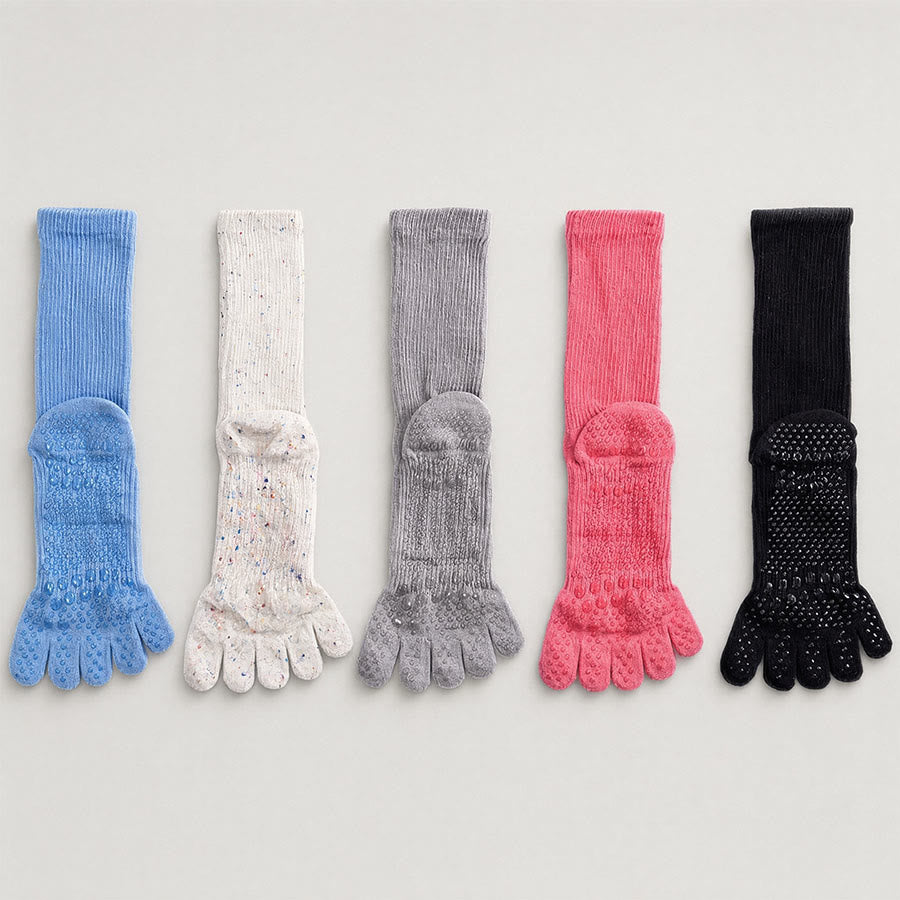 Olivenorma Solid Color Ankle Open-Five-Toe Sport Women's Yoga Socks - image 21