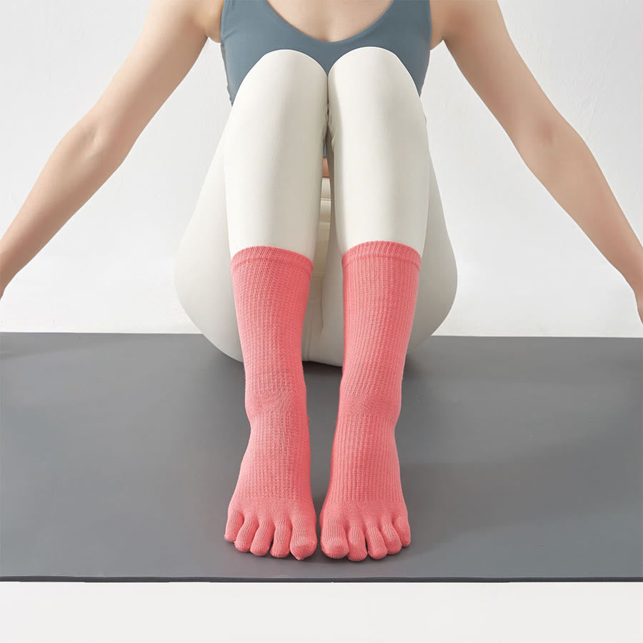 Olivenorma Solid Color Ankle Open-Five-Toe Sport Women's Yoga Socks - image 16