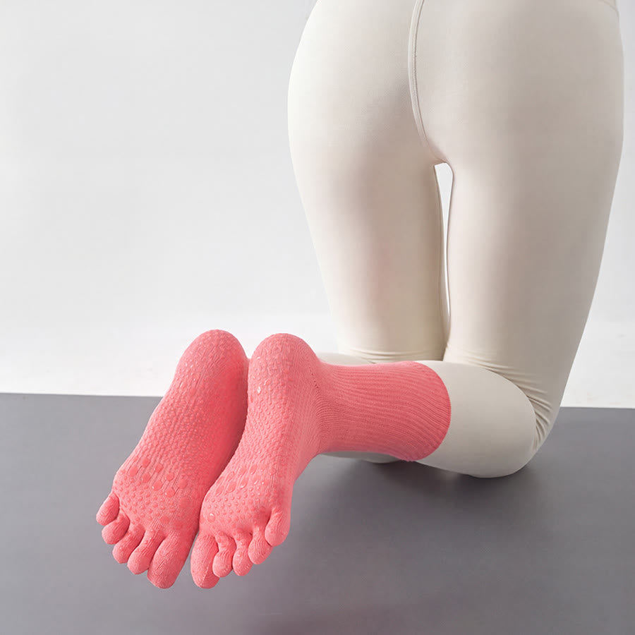 Olivenorma Solid Color Ankle Open-Five-Toe Sport Women's Yoga Socks - image 14
