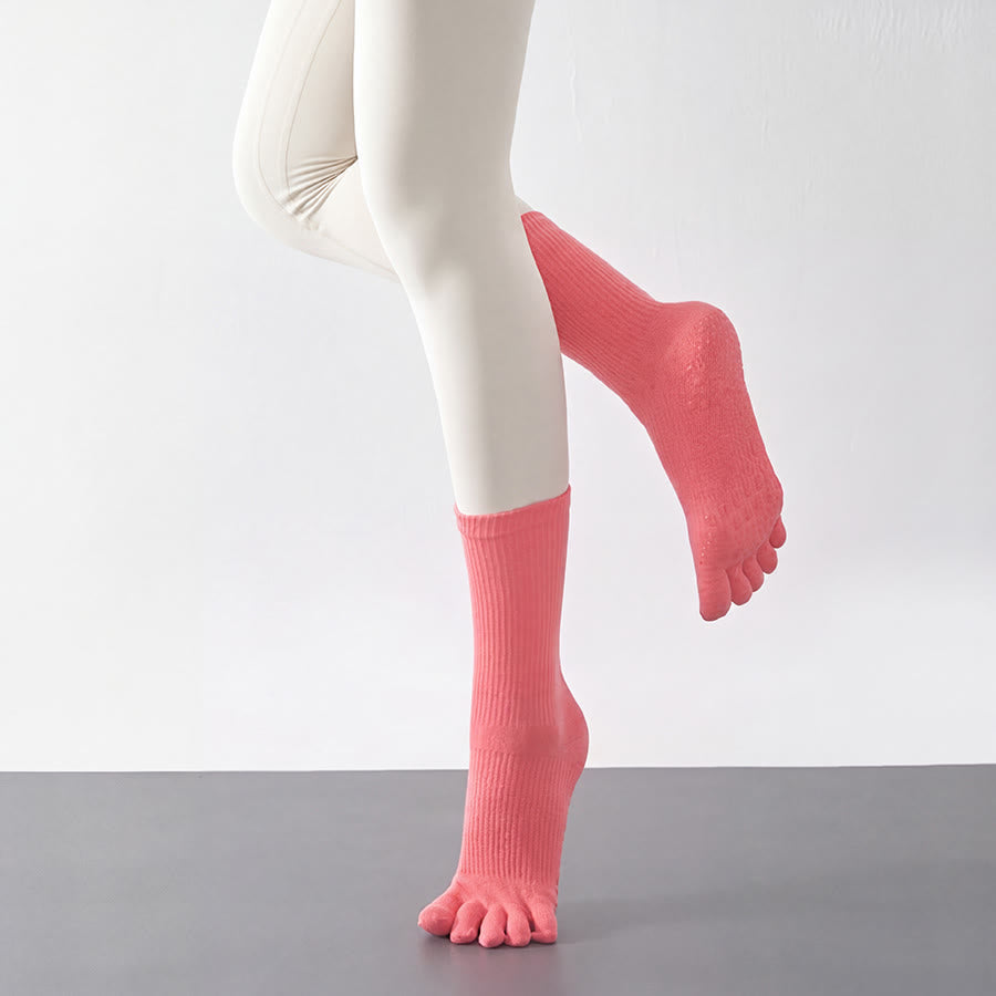 Olivenorma Solid Color Ankle Open-Five-Toe Sport Women's Yoga Socks - image 15