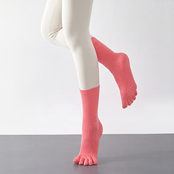 Olivenorma Solid Color Ankle Open-Five-Toe Sport Women's Yoga Socks - image 15