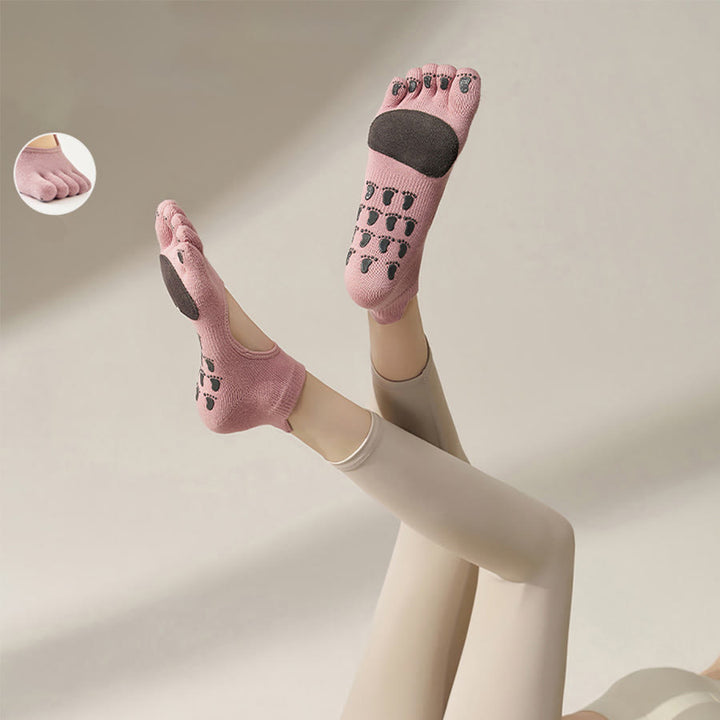 Olivenorma Solid Color Five-Toe Sport Women's Yoga Socks - Pink - 10 Pairs - image 7