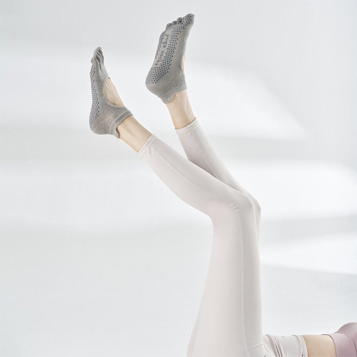 Olivenorma Solid Color Five-Toe Sport Women's Yoga Socks - Moon Grey - 10 Pairs - image 11