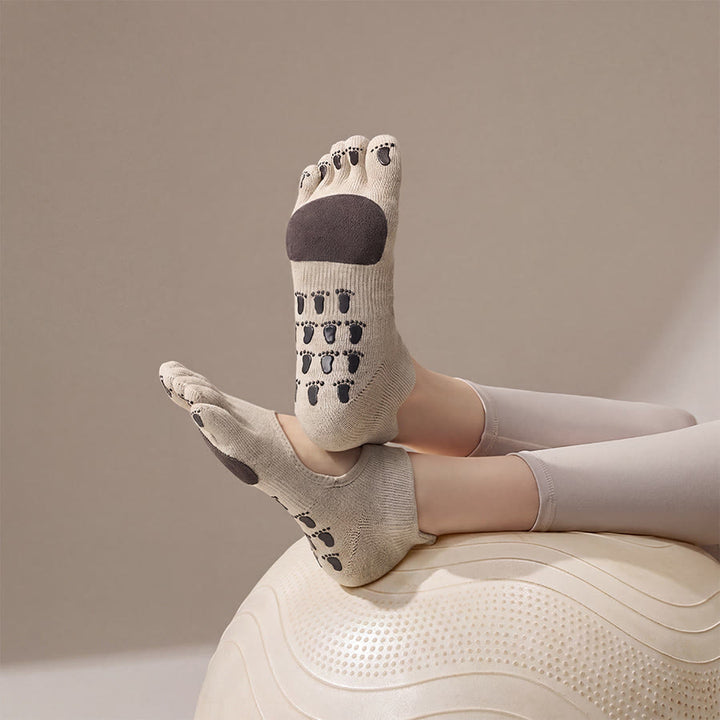 Olivenorma Solid Color Five-Toe Sport Women's Yoga Socks - Grey - 10 Pairs - image 0