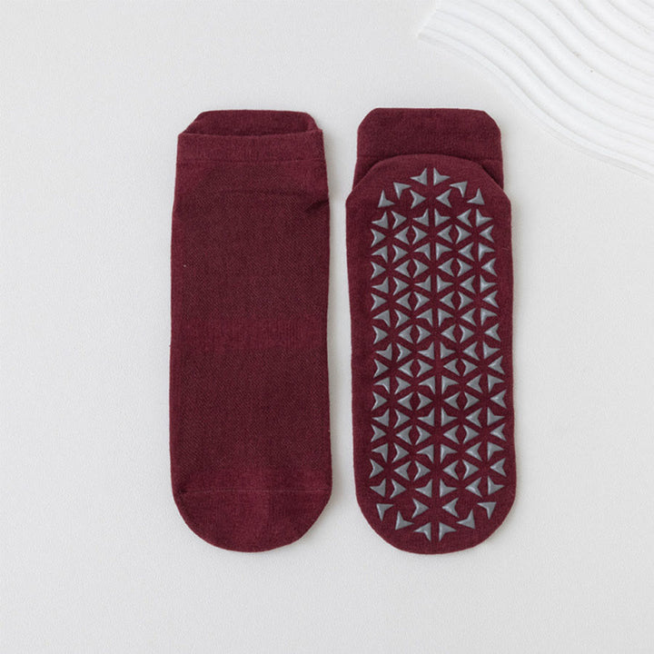 Olivenorma Solid Color Ankle Five-Toe Sport Women's Yoga Socks - Wine Red - 10 Pairs - image 3