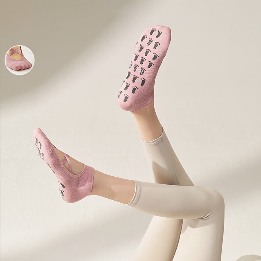 Olivenorma Solid Color Ankle Round-Toe Sport Women's Yoga Socks - Pink - 10 Pairs - image 10
