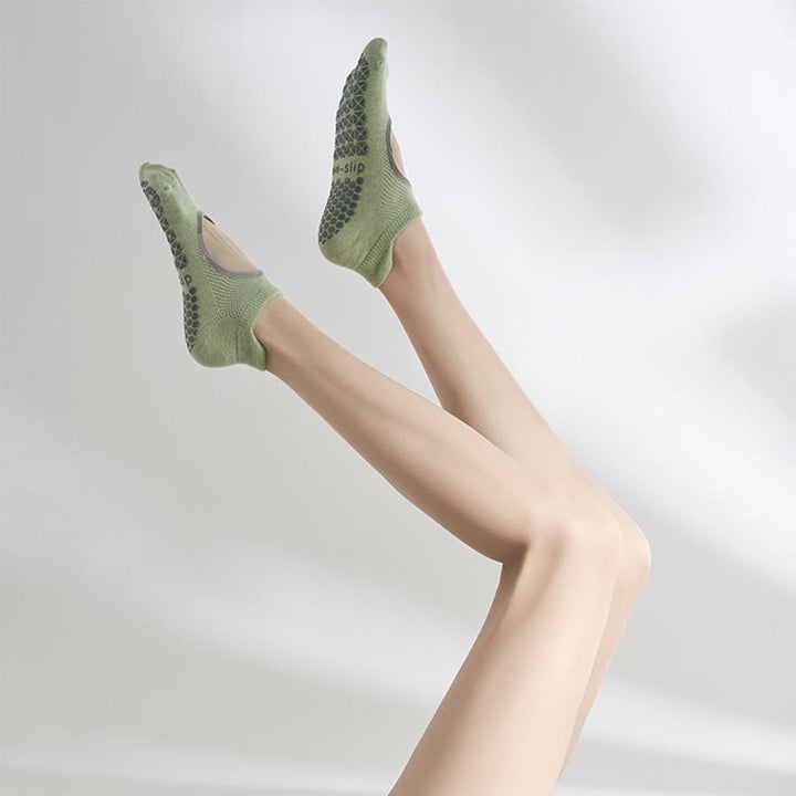 Olivenorma Solid Color Ankle Round-Toe Sport Women's Yoga Socks - Ice Cream Green - 10 Pairs - image 4