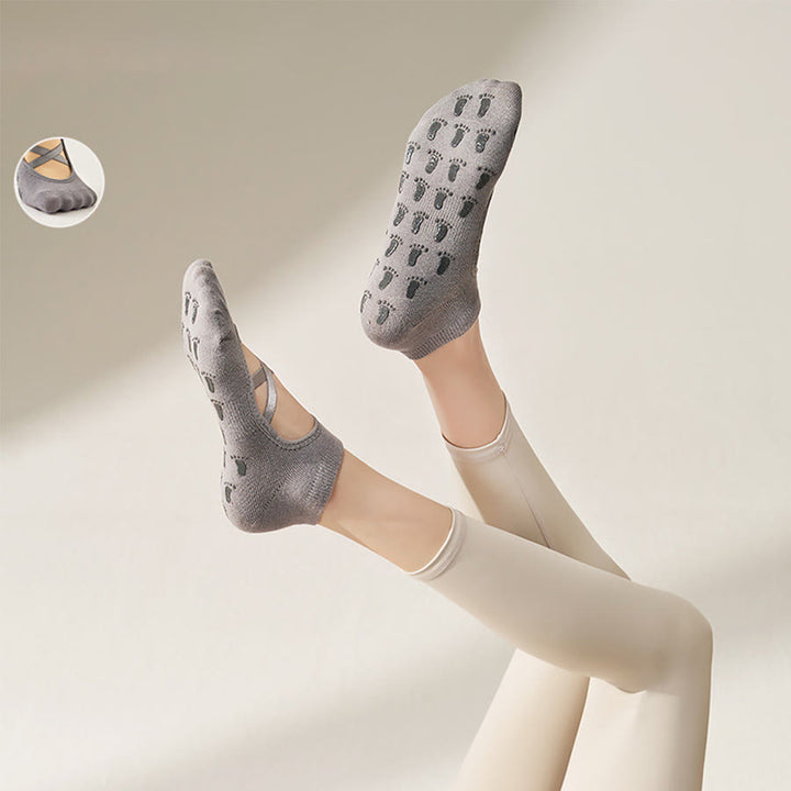 Olivenorma Solid Color Ankle Round-Toe Sport Women's Yoga Socks - Light Gray - 10 Pairs - image 12