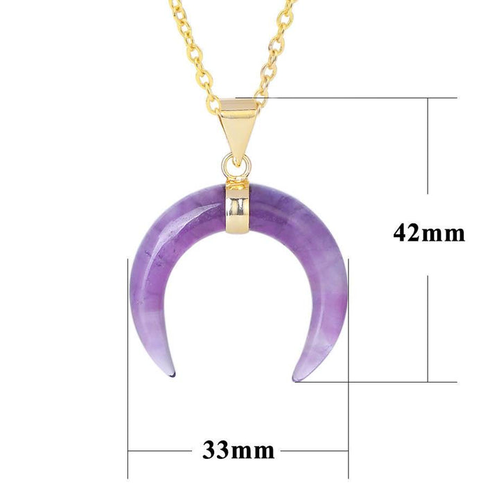 Olivenorma Gemstone Crescent Moon Necklace - image 44