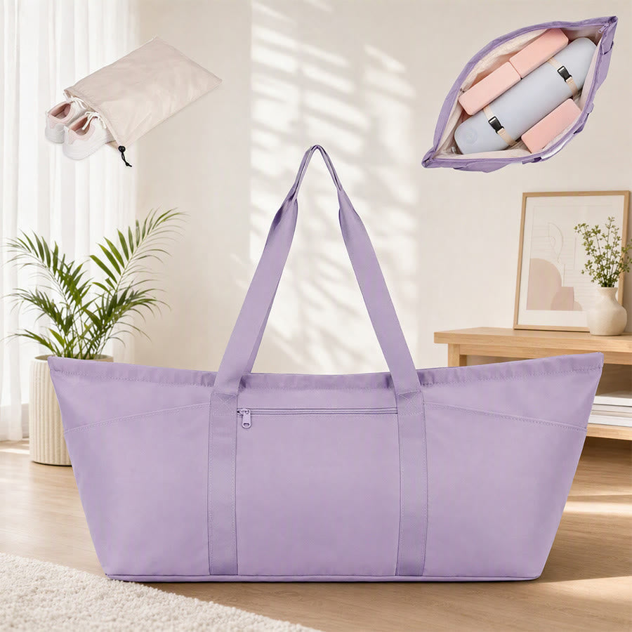 Olivenorma Polyester Fabric Yoga Handbag - Light Purple - image 2