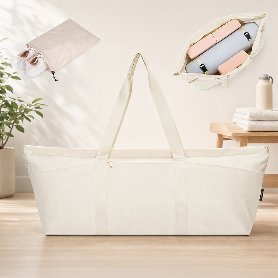 Olivenorma Polyester Fabric Yoga Handbag - White - image 1