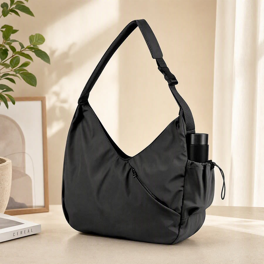 Olivenorma Solid Color Polyester Fabric Yoga Handbag - Black - image 4