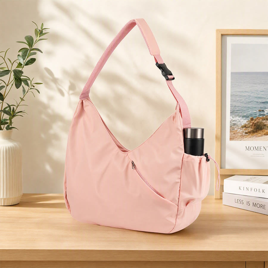 Olivenorma Solid Color Polyester Fabric Yoga Handbag - Pink - image 0