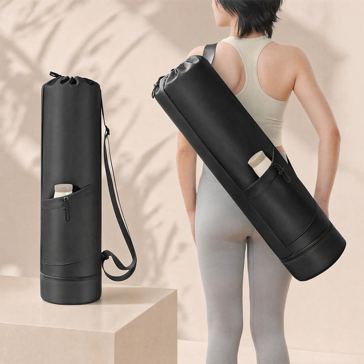 Olivenorma Shoulder Twill Fabric Yoga Bag - Black - image 4