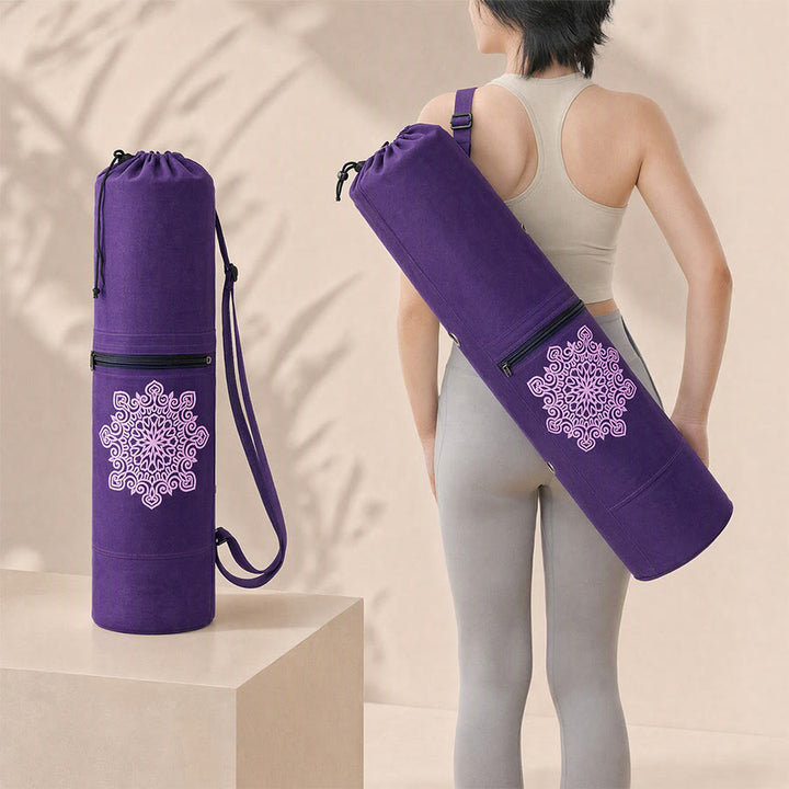 Olivenorma Long Full Cotton Canvas Yoga Bag - Purple - image 0
