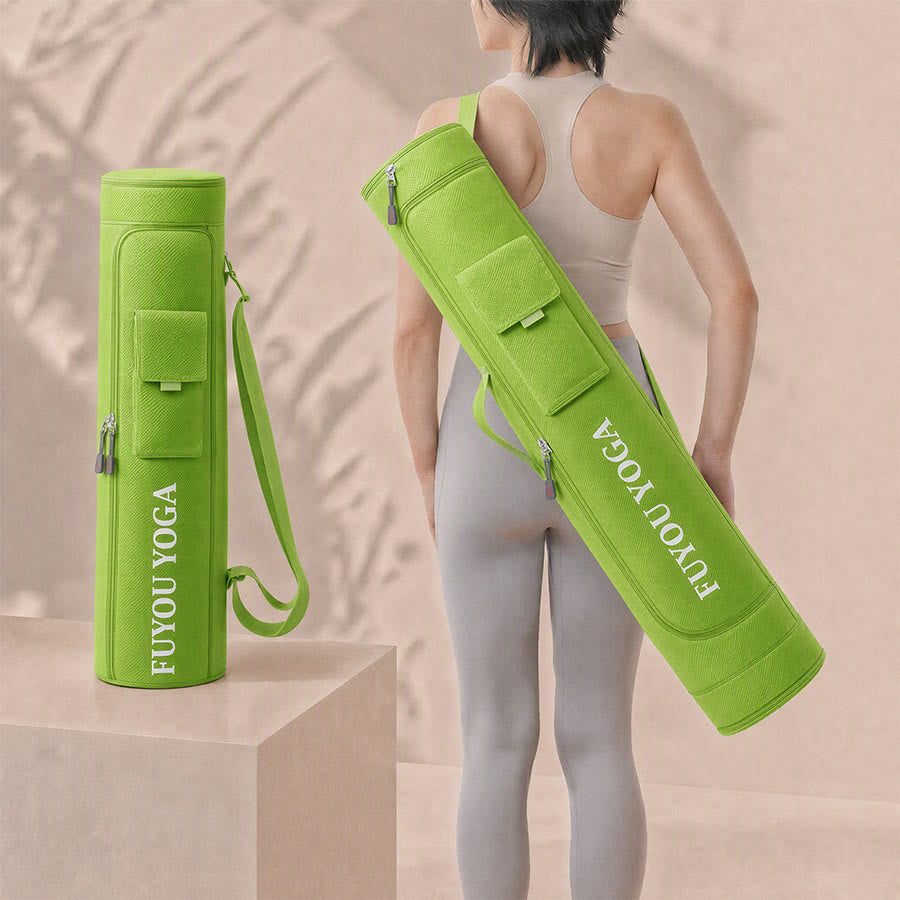 Olivenorma Shoulder With An External Flap Pocket Polyester Fabric Yoga Bag - Green - image 15