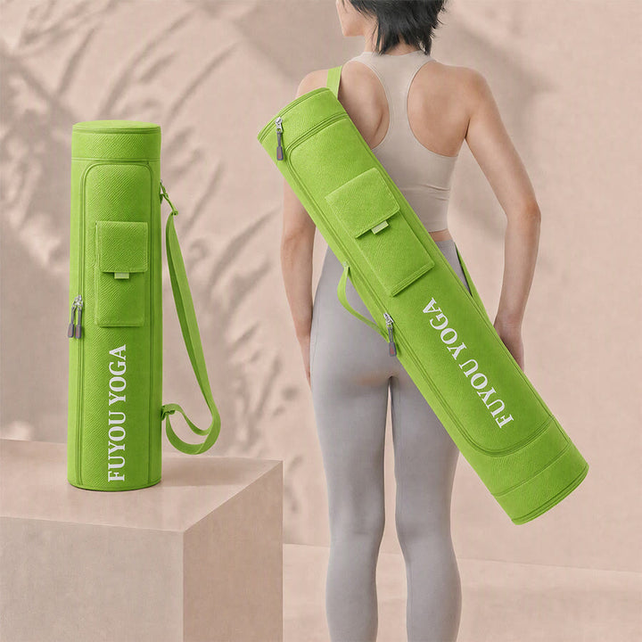 Olivenorma Shoulder With An External Flap Pocket Polyester Fabric Yoga Bag - Green - image 15