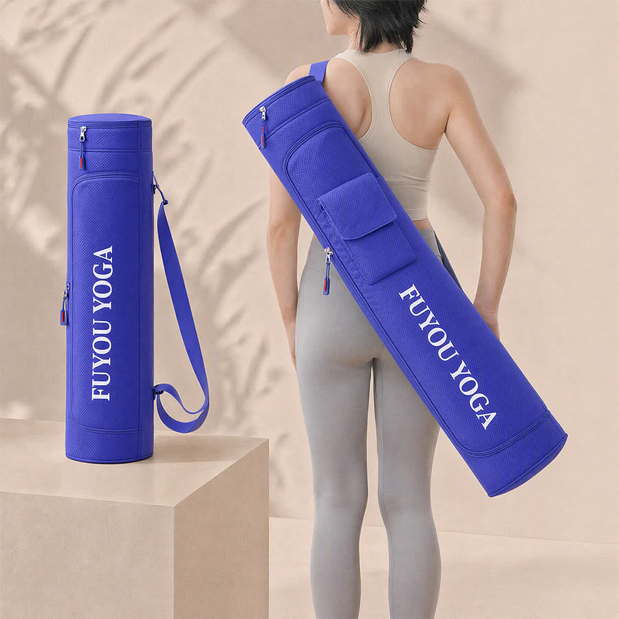 Olivenorma Shoulder With An External Flap Pocket Polyester Fabric Yoga Bag - Dark Blue - image 25