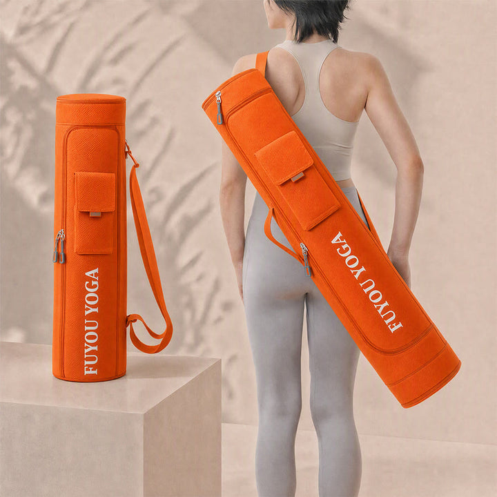 Olivenorma Shoulder With An External Flap Pocket Polyester Fabric Yoga Bag - Orange - image 20