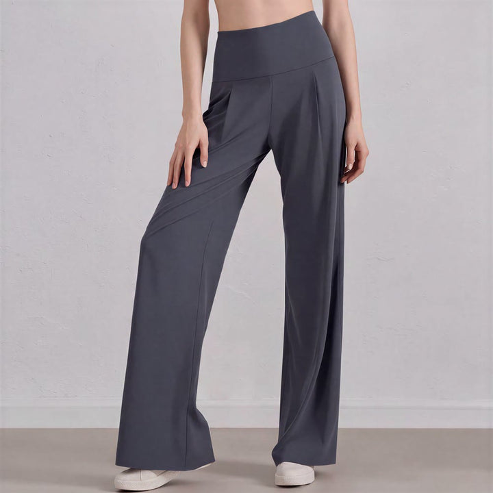 Olivenorma Wide Leg Polyester Spandex Women's Pants - Grey - image 0
