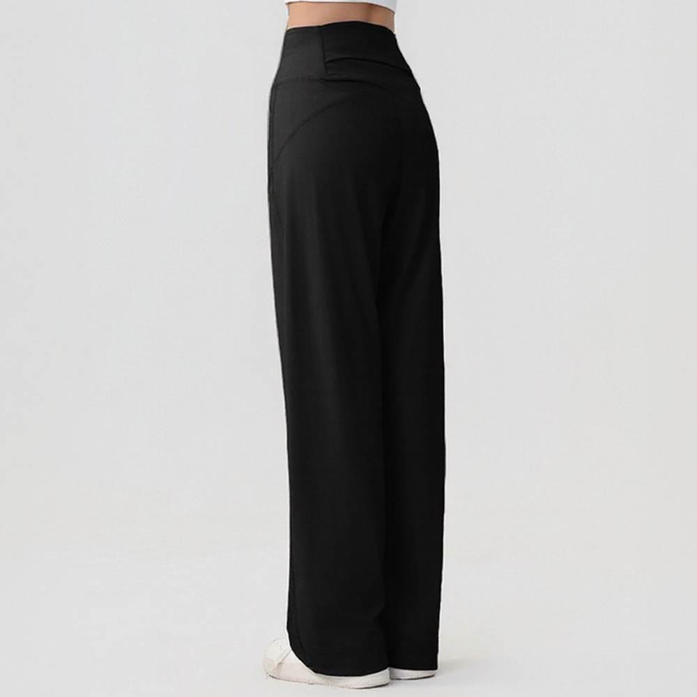 Olivenorma Wide Leg Nylon Spandex Women's Pants - Black - image 1