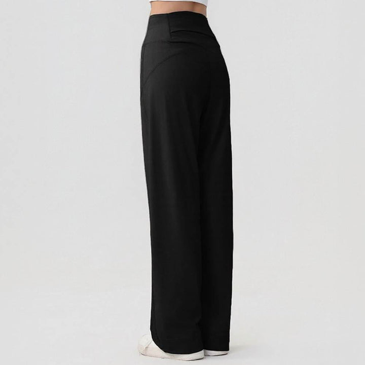 Olivenorma Wide Leg Nylon Spandex Women's Pants - Black - image 1