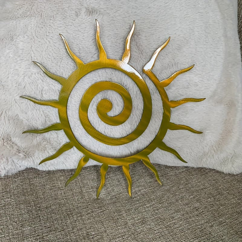 Olivenorma Golden Spiral Sun Ray Hollow 2D Metal Wall Decor - 38cm*38cm*1.2mm - image 0