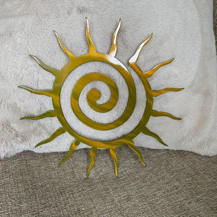 Olivenorma Golden Spiral Sun Ray Hollow 2D Metal Wall Decor - 38cm*38cm*1.2mm - image 0