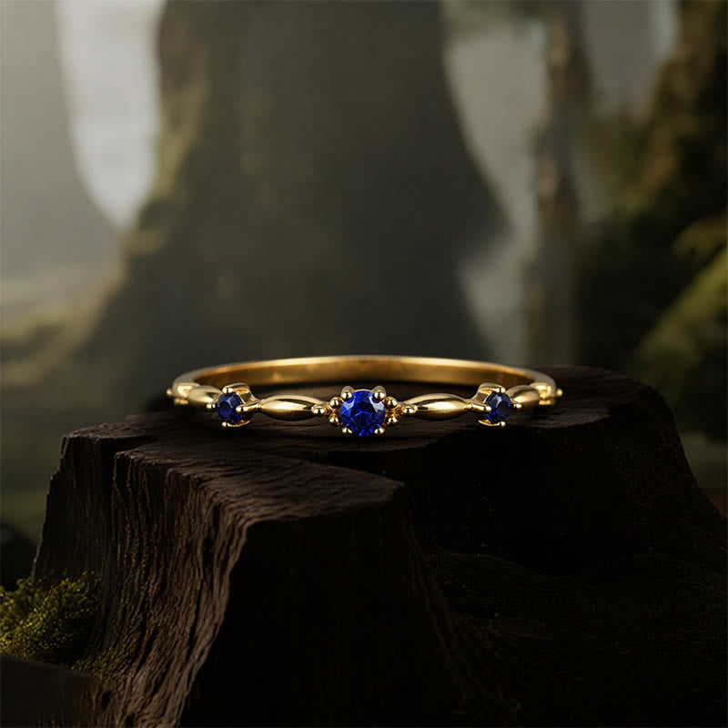 FREE Today: Marquoise Cut Blue Sapphire Engagement of September Birthstone Ring Set - image 4